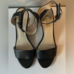 Louise et Cie Cream Black Sandals with Ankle Strap